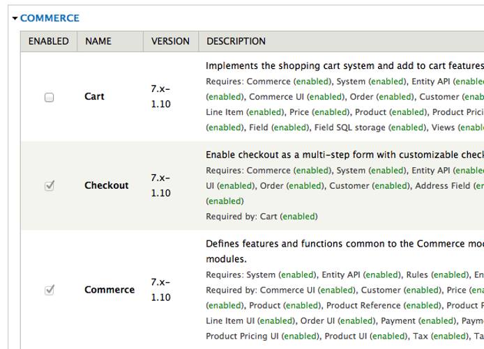 Drupal Modules Page.