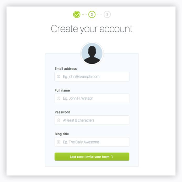 Create Your Account Screen